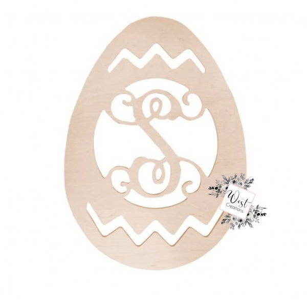 Easter Egg Wood Monogram